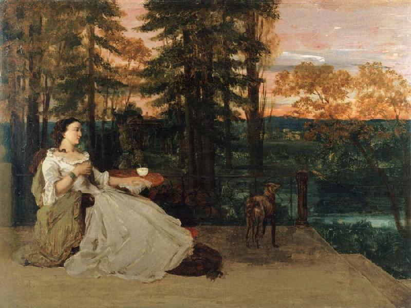 Gustave Courbet Lady on the Terrace Sweden oil painting art